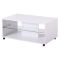 Tavolino da Salotto Bianco 2 Vani con Ruote 101x60x45h cm, Forma Rettangolare - Giussano