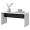 Tavolino da Salotto Bianco Crema Nero Forma Rettangolare Colore Ripiano Bianco 90x50x47h cm, Colore Struttura Nero - Limatola