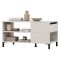 Tavolino da Salotto Bianco Crema Nero un Cassetto con Piedini 102x55x52h cm, 3 Vani - Salentina