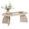 Tavolino da Salotto Bianco Marmo Forma Ovale Materiale Piano in Legno Nobilitato 120x60x40h cm, Colore Ripiano Bianco - Nohaza