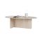 Tavolino da Salotto Bianco Marmo Forma Ovale Materiale Piano in Legno Nobilitato 120x65x40h cm, Colore Ripiano Bianco - Parona