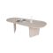 Tavolino da Salotto Bianco Marmo Forma Ovale Materiale Piano in Legno Nobilitato 130x65x40h cm, Colore Ripiano Bianco - Dozza