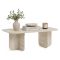 Tavolino da Salotto Bianco Marmo Forma Rettangolare Materiale Piano in Legno Nobilitato 120x60x41h cm, Colore Ripiano Bianco - Nomeva