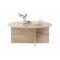 Tavolino da Salotto Bianco Marmo Forma Rotondo Materiale Piano in Legno Nobilitato 90x90x40h cm, Colore Ripiano Bianco - Simbario