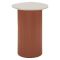 Tavolino da Salotto Bianco Marmo Rosso Forma Squadrata Colore Ripiano Bianco 35x37x53h cm, Materiale Struttura in Metallo - Misfat