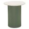 Tavolino da Salotto Bianco Marmo Verde Forma Rotondo Colore Ripiano Bianco 42x40x45h cm, Materiale Struttura in Metallo - Misfat