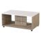 Tavolino da Salotto Bianco Marrone Noce con Ruote 2 Vani 101x60x45h cm, Forma Rettangolare - Giussano