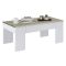 Tavolino da Salotto Bianco Marrone Rovere Nodi Piano Elevabile Contenitore un Vano 100x45x50h cm, Piano Sollevabile - Almas