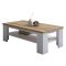 Tavolino da Salotto Bianco Marrone un Vano Forma Rettangolare 130x67x41h cm, Colore Struttura Marrone - Carlazzo