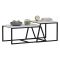 Tavolino da Salotto Bianco Nero Modulabile Forma Rettangolare 75x50x38h cm, Colore Struttura Nero - Urbania