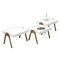 Tavolino da Salotto Bianco Noce Marrone set 3 Pezzi Impilabili Forma Rettangolare 54x40x64h cm, Colore Struttura Marrone - Strembo