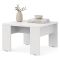 Tavolino da Salotto Bianco Opaco Forma Quadrato Colore Ripiano Bianco 67x67x43h cm, Sfumatura Colore Struttura Opaco - Magre