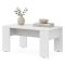 Tavolino da Salotto Bianco Opaco Forma Rettangolare Colore Ripiano Bianco 90x50x43h cm, Sfumatura Colore Struttura Opaco - Riposto