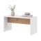 Tavolino da Salotto Bianco Opaco Marrone Rovere Nodi Forma Rettangolare Colore Ripiano Bianco 90x50x47h cm, Colore Struttura Marrone - Limatola