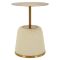 Tavolino da Salotto Bianco oro Forma Rotondo Colore Ripiano Bianco 43x35x43h cm, Materiale Struttura in Plastica - Kep