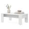 Tavolino da Salotto Bianco Piano Effetto Doghe Forma Rettangolare 120x67x43h cm, Colore Ripiano Bianco - Bertona