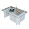 Tavolino da Salotto Bianco Portariviste Forma Rettangolare 105x65x40h cm, Materiale Piano in Vetro - Teti