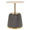 Tavolino da Salotto Grigio oro Forma Rotondo Colore Ripiano Grigio 43x35x43h cm, Materiale Struttura in Plastica - Kep