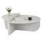 Tavolino da Salotto Grigio Peso Massimo Supportato 15 kg Forma Ovale 90x60x35h cm, Materiale Piano in Legno Nobilitato - Mansue