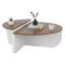 Tavolino da Salotto Marrone Noce Bianco Portariviste Forma Rettangolare 90x60x35h cm, Colore Ripiano Marrone - Mansue