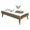 Tavolino da Salotto Marrone Noce Bianco Portariviste un Vano 105x60x35h cm, Forma Rettangolare - Atrani