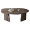 Tavolino da Salotto Marrone Noce Forma Ovale Materiale Piano in Legno Nobilitato 100x60x35h cm, Colore Ripiano Marrone - Lozza
