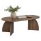 Tavolino da Salotto Marrone Noce Forma Ovale Materiale Piano in Legno Nobilitato 120x60x40h cm, Colore Ripiano Marrone - Nohaza