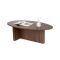 Tavolino da Salotto Marrone Noce Forma Ovale Materiale Piano in Legno Nobilitato 120x65x40h cm, Colore Ripiano Marrone - Parona
