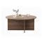 Tavolino da Salotto Marrone Noce Forma Rotondo Materiale Piano in Legno Nobilitato 90x90x40h cm, Colore Ripiano Marrone - Simbario