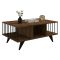 Tavolino da Salotto Marrone Noce Nero con Piedini 3 Vani 90x60x40h cm, Forma Rettangolare - Dogliani