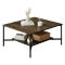 Tavolino da Salotto Marrone Noce Nero Portariviste un Vano 80x80x40h cm, Forma Quadrata - Mia