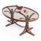 Tavolino da Salotto Marrone Noce Piano in Vetro Temperato Forma Ovale 112x78x47h cm, Materiale Struttura in Vetro - Sommo