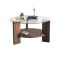 Tavolino da Salotto Marrone Noce Portariviste Forma Rotonda 75x75x40h cm, Sfumatura Colore Struttura Noce - Felino