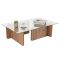 Tavolino da Salotto Marrone Pino Portariviste Forma Rettangolare 105x65x30h cm, Materiale Piano in Legno Massello - Kallias