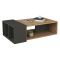 Tavolino da Salotto Marrone Quercia Nero Antracite 4 Vani Forma Rettangolarearrotondata 102x60x32h cm, Colore Ripiano Marrone - Tufo