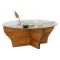 Tavolino da Salotto Marrone Quercia Portariviste Forma Rotonda 92x92x36h cm, Sfumatura Colore Struttura Quercia - Califfi