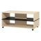 Tavolino da Salotto Marrone Rovere Chiaro Nero con Ruote 2 Vani 101x54.5x47.5h cm, Forma Rettangolare - Erice
