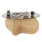 Tavolino da Salotto Marrone Rovere Effetto Fume Forma Rotonda 75x75x35h cm, Materiale Struttura in Vetro - Nila