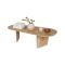 Tavolino da Salotto Marrone Rovere Forma Ovale Materiale Piano in Legno Nobilitato 130x65x40h cm, Colore Ripiano Marrone - Dozza