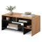 Tavolino da Salotto Marrone Rovere Nero 3 Vani Forma Rettangolare 120x60x53h cm, Colore Ripiano Marrone - Karaseso