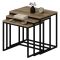 Tavolino da Salotto Marrone Rovere Nero set 3 Pezzi Forma Rettangolare 55x40x50h cm, Colore Ripiano Marrone - Crichi