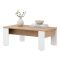Tavolino da Salotto Marrone Rovere Nodi Bianco Opaco Forma Rettangolare Colore Ripiano Marrone 120x67x43h cm, Colore Struttura Bianco - Bertona