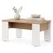 Tavolino da Salotto Marrone Rovere Nodi Bianco Opaco Forma Rettangolare Colore Ripiano Marrone 90x50x43h cm, Colore Struttura Bianco - Riposto