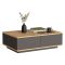 Tavolino da Salotto Marrone Rovere Nodi Nero Antracite 2 Vani Forma Rettangolare 90x60x29h cm, Colore Ripiano Marrone - Babila