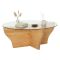 Tavolino da Salotto Marrone Rovere Portariviste Forma Circolare 92x92x36h cm, Sfumatura Colore Struttura Rovere - Califfi
