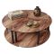 Tavolino da Salotto Marrone Rovere Scuro Nero set 3 Pezzi 3 Vani 70x70x38h cm, Forma Rotondo - Gignese