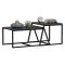 Tavolino da Salotto Nero Antracite Modulabile Forma Rettangolare 75x50x38h cm, Sfumatura Colore Ripiano Antracite - Urbania