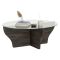 Tavolino da Salotto Nero Antracite Portariviste Forma Rotonda 92x92x36h cm, Sfumatura Colore Struttura Antracite - Califfi