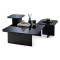Tavolino da Salotto Nero Effetto Lucido Forma Quadrato 80x80x30h cm, Materiale Piano in Legno Nobilitato - Pagliara