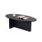 Tavolino da Salotto Nero Forma Ovale Materiale Piano in Legno Nobilitato 120x65x40h cm, Colore Ripiano Nero - Parona